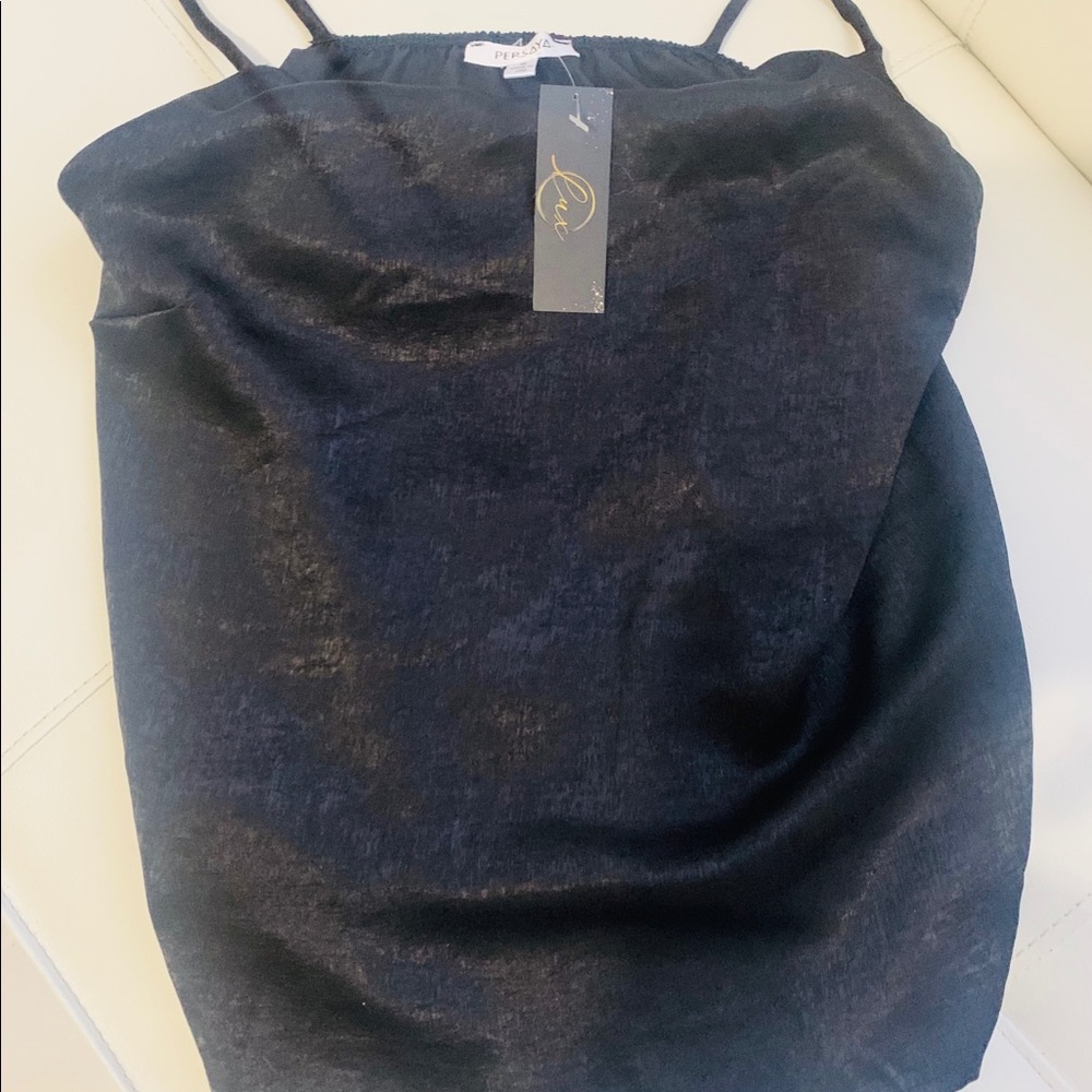 Cowl black tank top